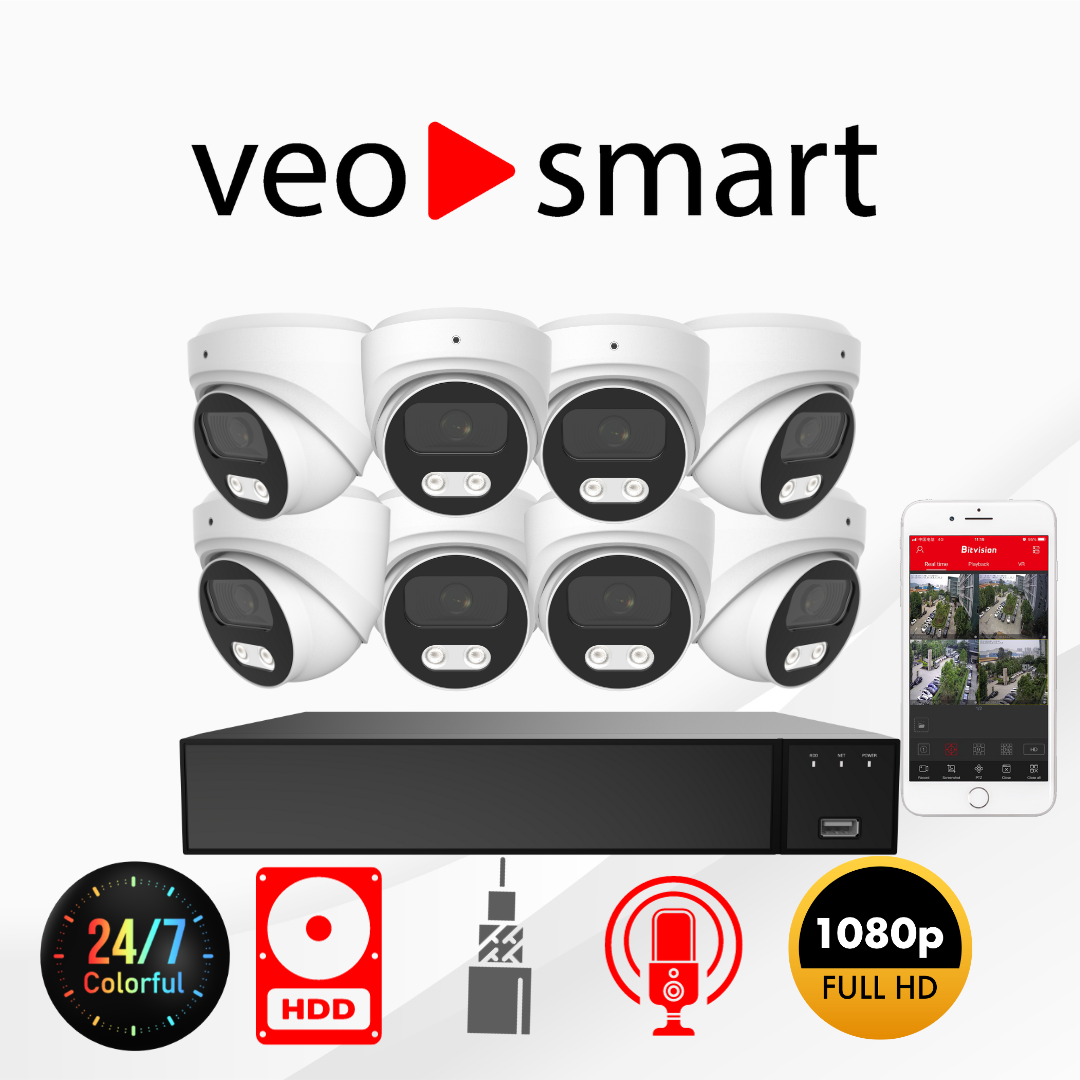 VeoSMart 8 Cámaras y DVR 1TB de Memoria